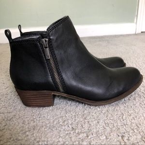 LIKE-NEW Lucky Brand Basel Leather Flat Bootie Women 8M